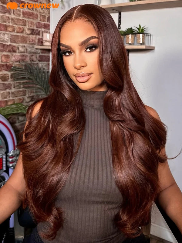 Chocolate Brown Lace Front Wig Human Hair 200% Body Wave Human Hair Wigs Pre Plucked 13x4 13x6 HD Lace Frontal Wig Brown Wig